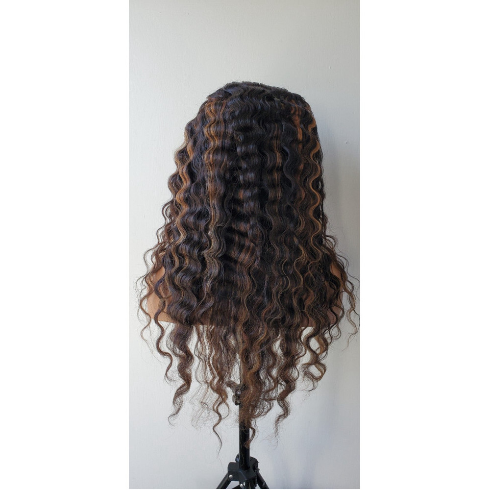 100% virgin human hair  highlighted closure wig - Picture 9 of 11